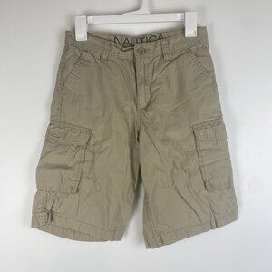 Nautica Boy's Khaki Cargo Shorts Size 18 Tan 100% Cotton